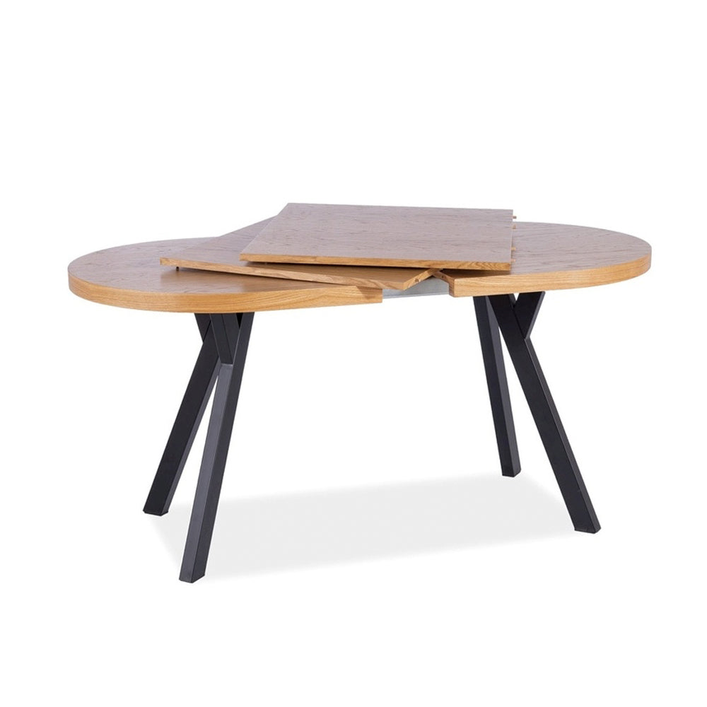 Table Amy extensible - placage chêne - 140 x 80 x 76 cm