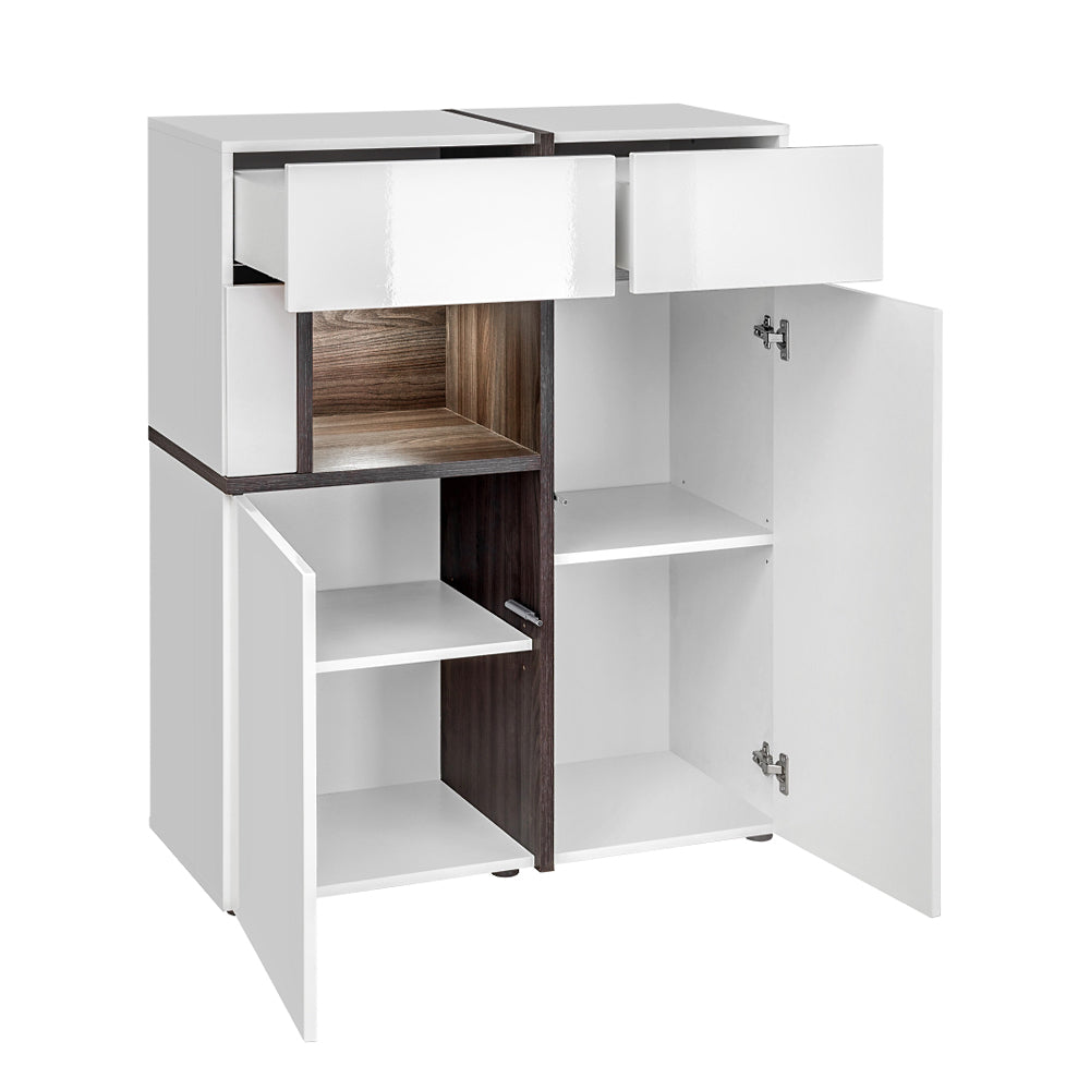 Armoire basse - Caumartin - blanc laqué