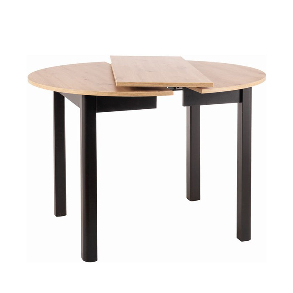 Table Chuck extensible - bois stratifié - chêne et noir - 102 x 75 cm