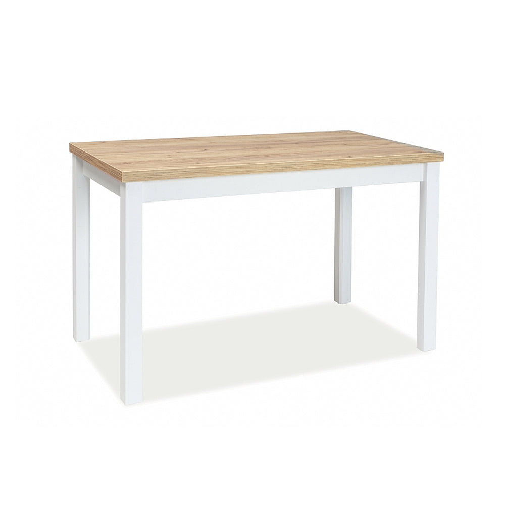 Table Léonard - bois stratifié et blanc - 100 x 60 x 75 cm