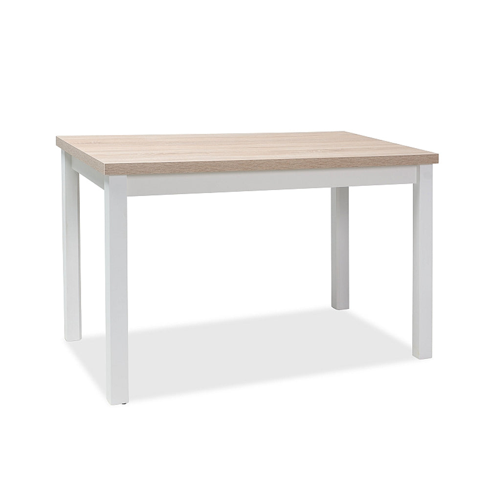 Table Léonard - bois stratifié et blanc - 100 x 60 x 75 cm