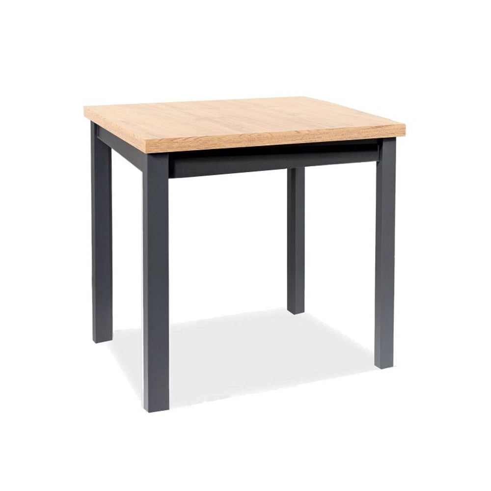 Table Léonard - bois stratifié et noir - 90 x 65 x 75 cm