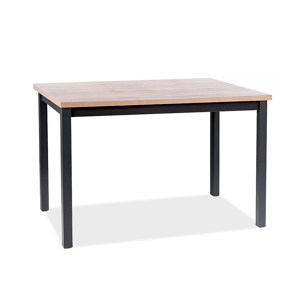 Table Léonard - bois stratifié et noir - 120 x 68 x 75 cm