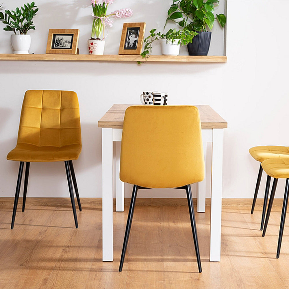 Table Léonard - bois stratifié et blanc - 100 x 60 x 75 cm