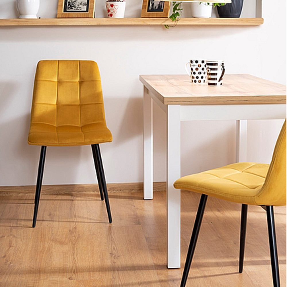 Table Léonard - bois stratifié et blanc - 100 x 60 x 75 cm