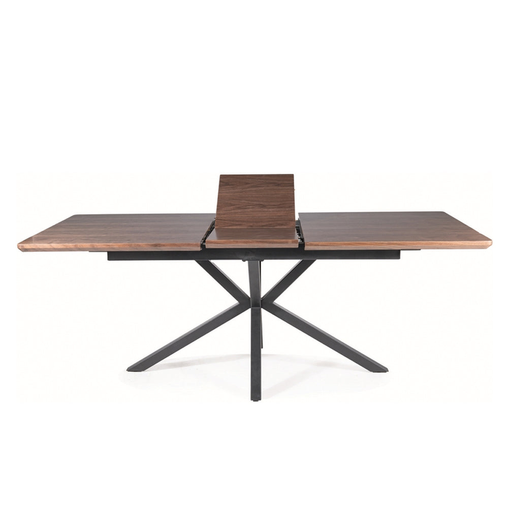 Table Logan extensible -  placage chêne et métal - 160 x 90 cm