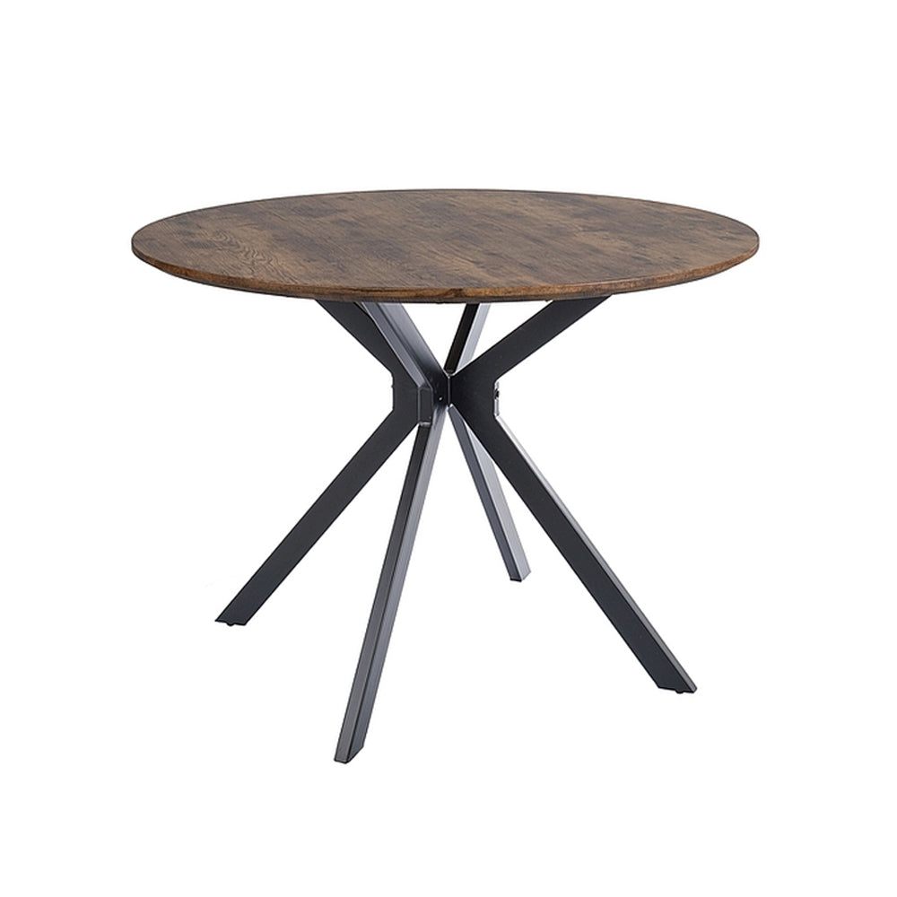 Table Preston - bois foncé + metal - 100 x 76 cm