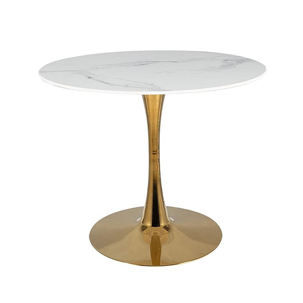 Table Ralph - céramique - marbre blanc - 90 x 75 cm