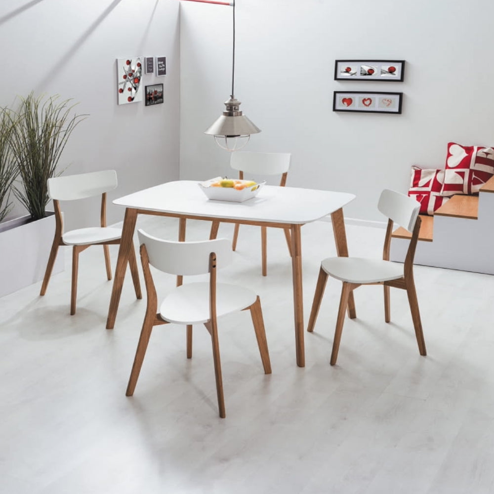 Table Scand - Bois - Mdf Blanc - 75 x 120 x 75 cm